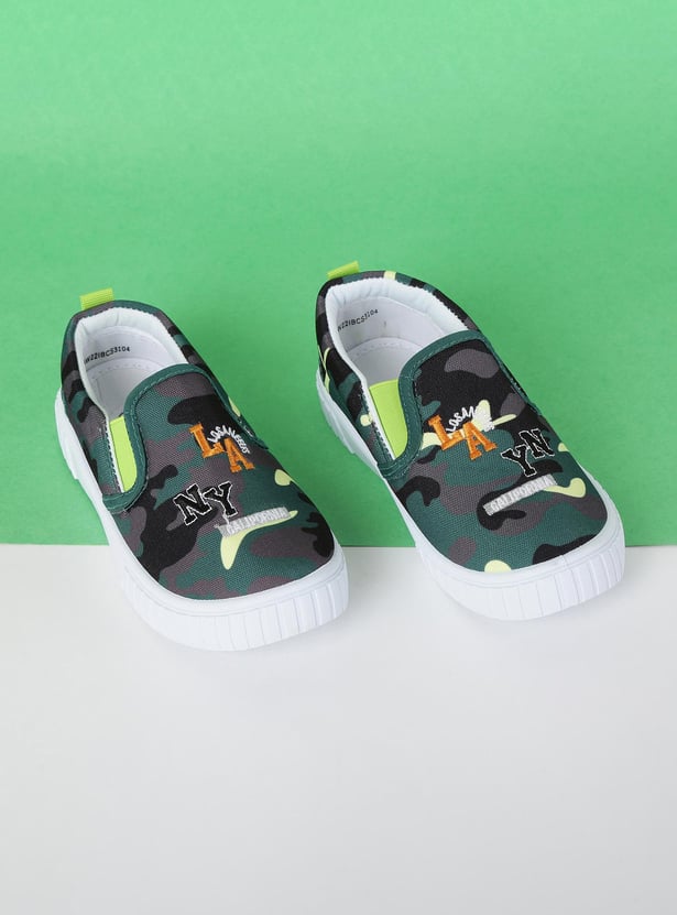 Boys Camouflage Slip-On Casual Shoes