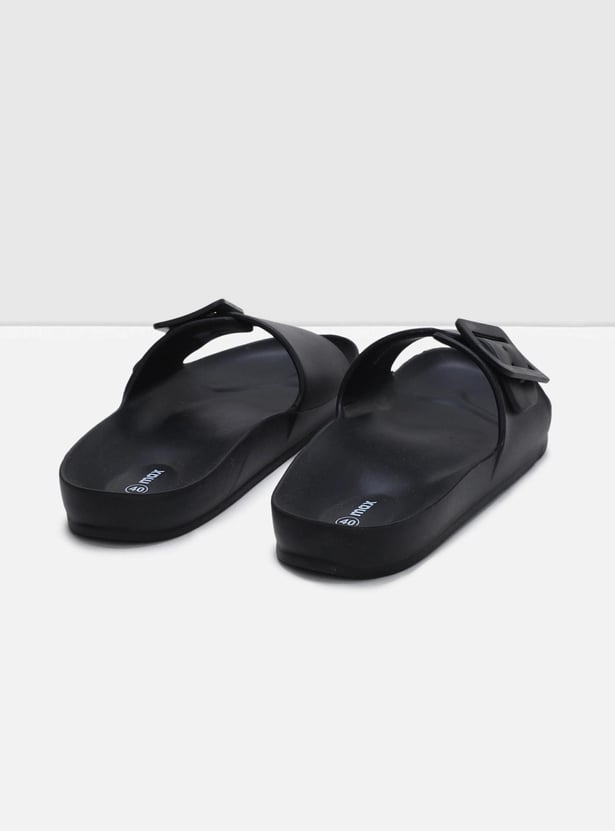 Women Buckle-Detailed Slide Sandals