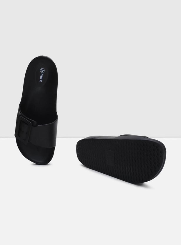 Women Buckle-Detailed Slide Sandals