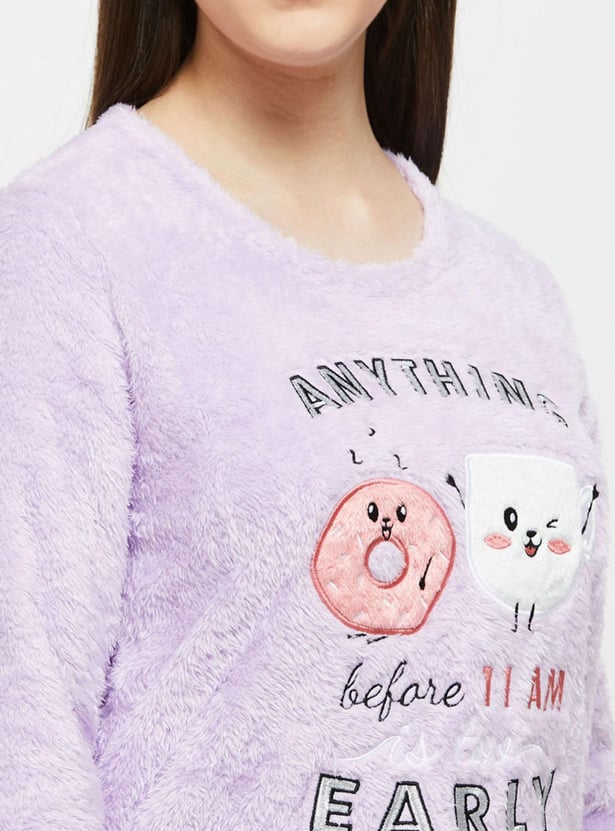 Women Fur Fleece PJ Set