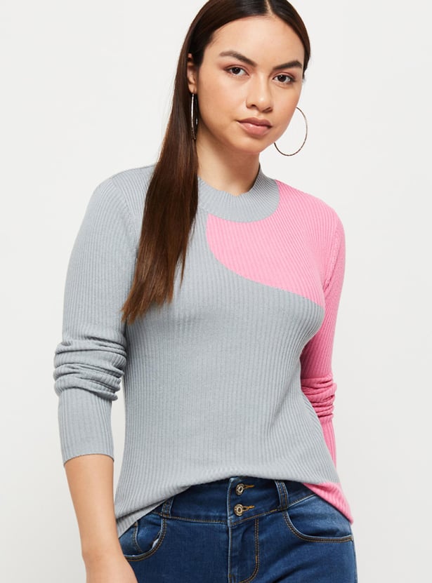Women Colorblocked Knit Top