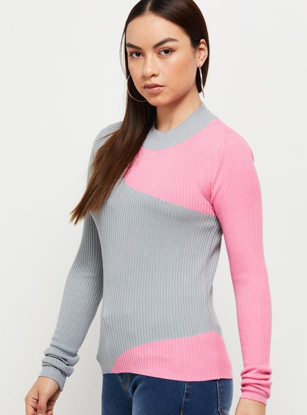 Women Colorblocked Knit Top