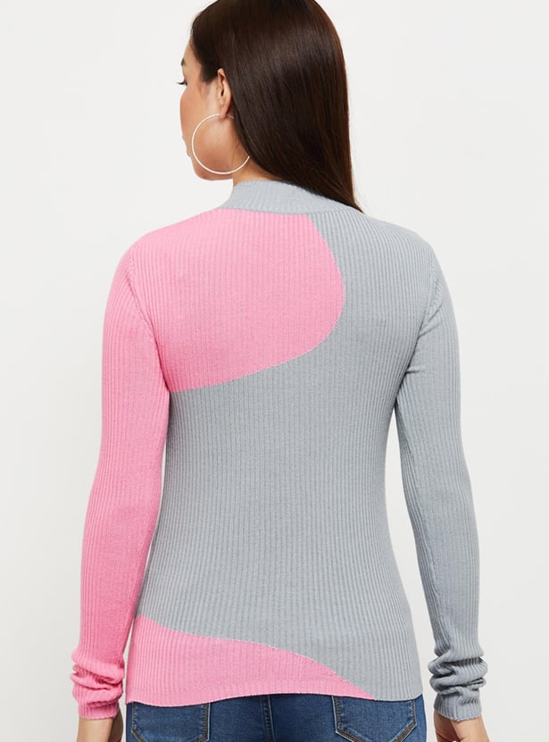 Women Colorblocked Knit Top