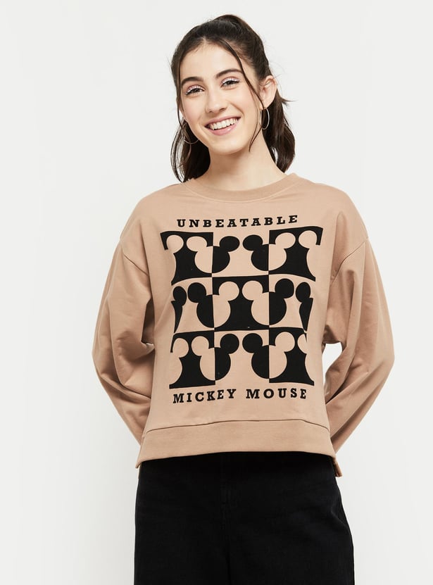 Buy Women Disney Printed Full Sleeves Pullover Sweatshirt Online