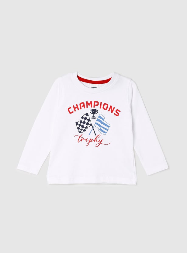 Boys Graphic Print T-Shirt With Solid Pyjama