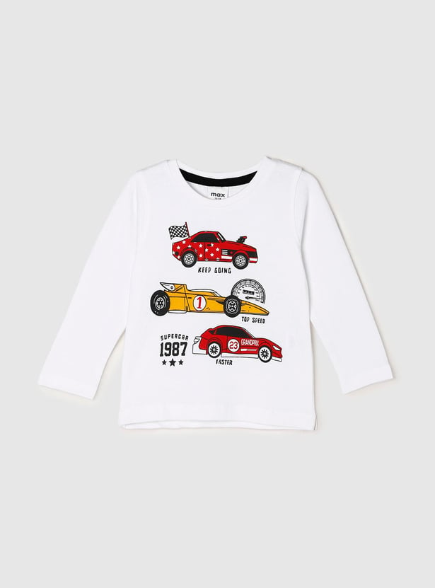 Boys Printed Crew Neck T-shirt With Elasticated Pyjamas 