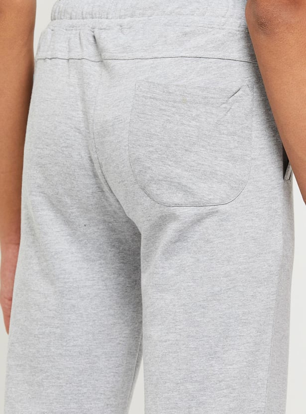 Boys Typographic Printed Drawstring Waist Track Pants