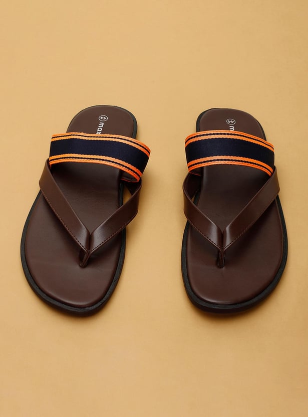 Men V-Strap Cushioned Durable Slip-On Sandals