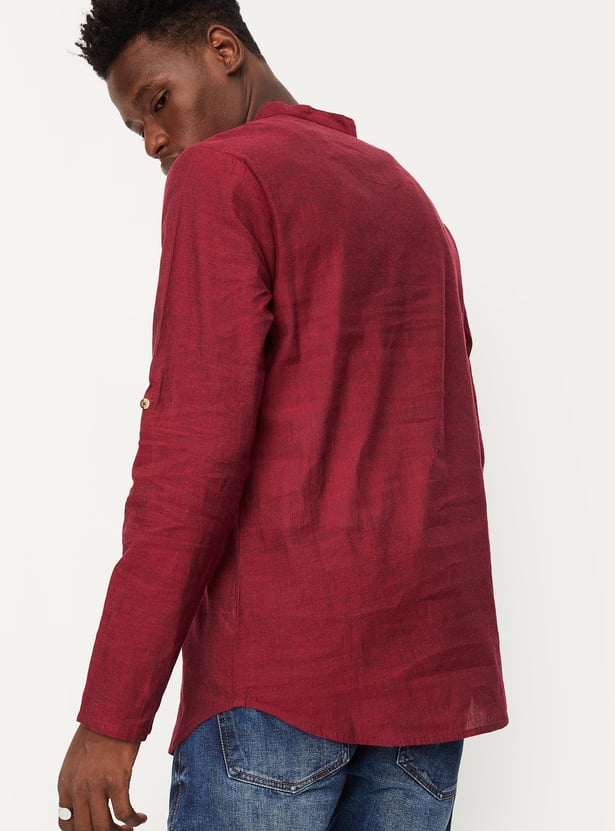 Men Solid Fusion Short Kurta