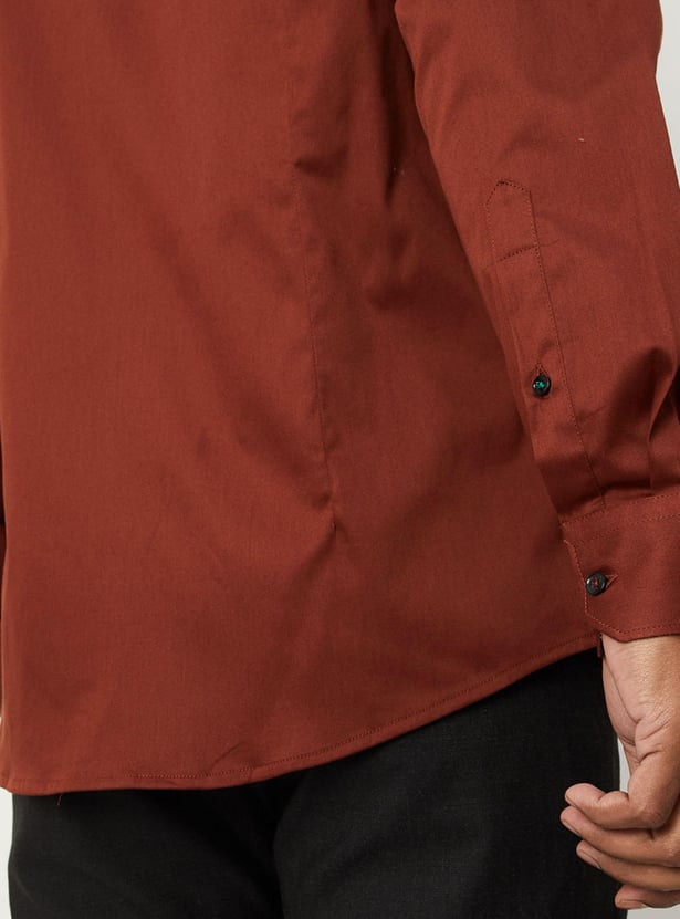 Men Solid Satin Slim Fit Shirt