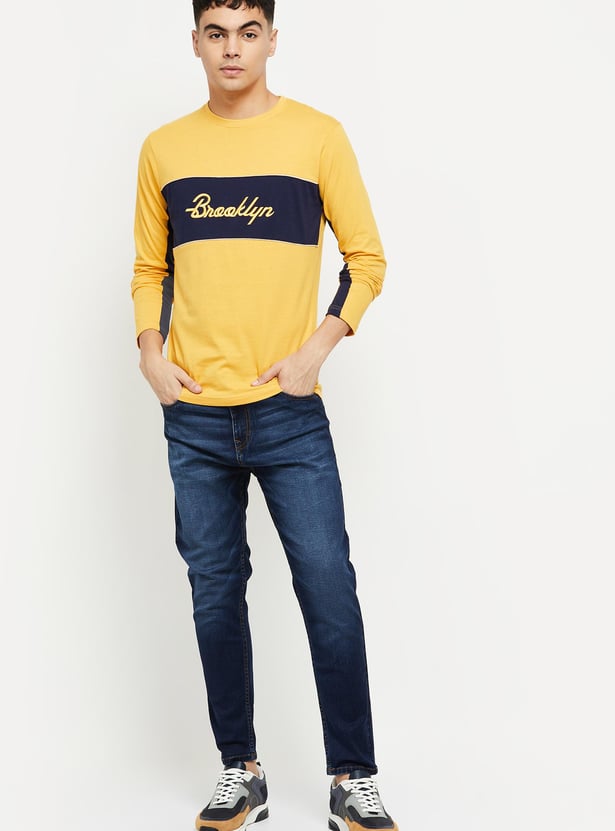 Men Stonewashed Carrot Fit Jeans