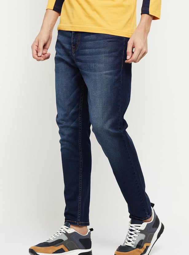 Men Stonewashed Carrot Fit Jeans