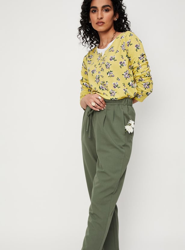 Women Floral Printed Layered Neck Top