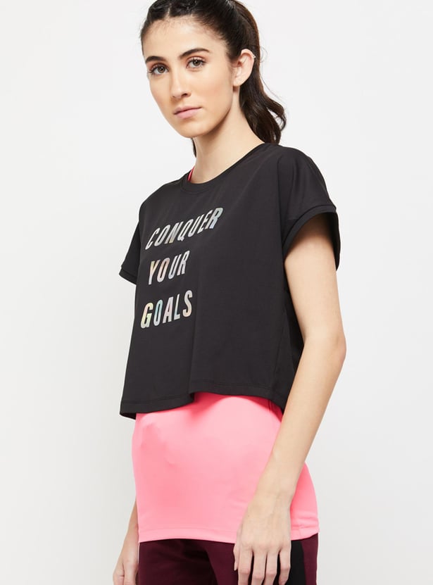 Women Typographic Print Layered T-Shirt