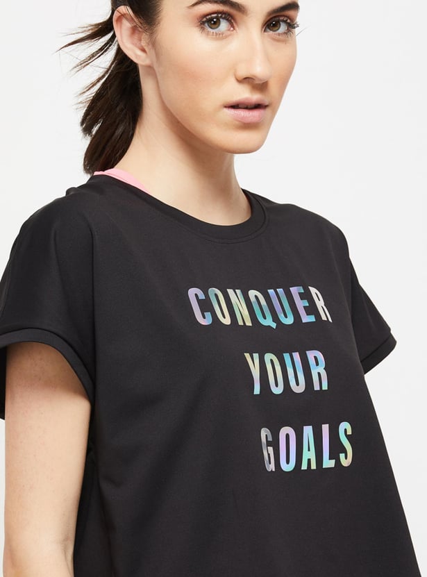 Women Typographic Print Layered T-Shirt