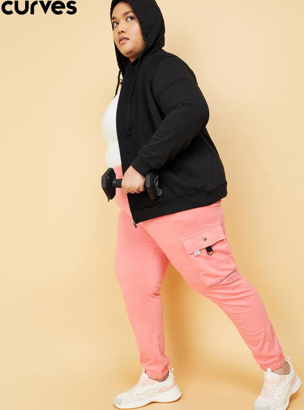 Women Solid Joggers with Cargo Pockets