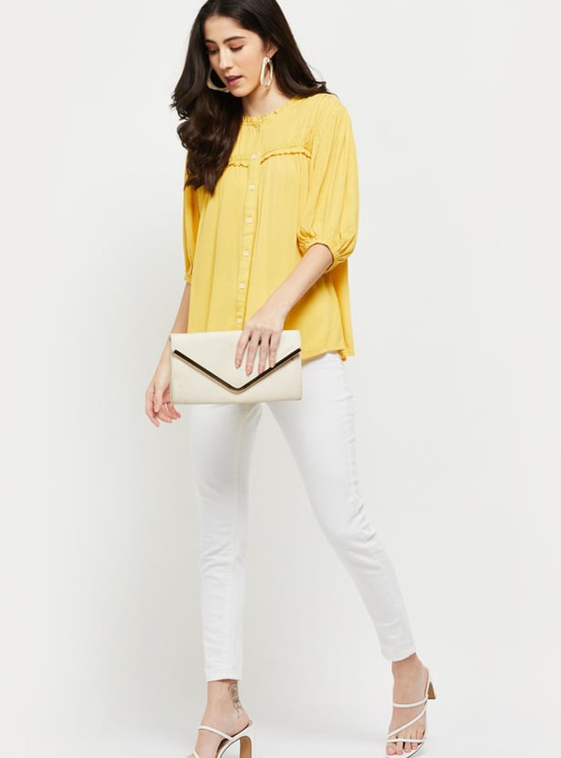 Women Pintucked Balloon Sleeve Top