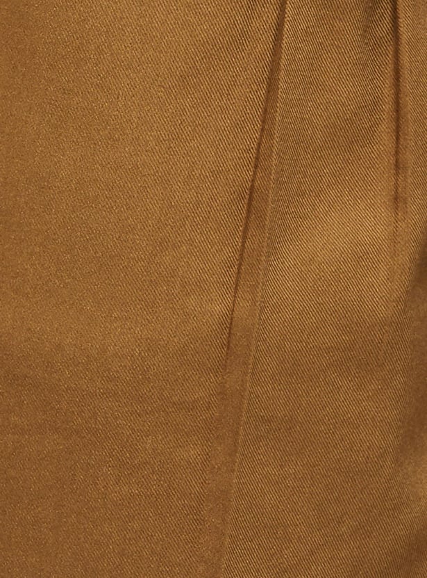 Women Solid Elasticated Cropped Trousers