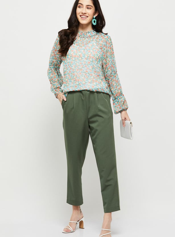 Women Floral Printed Full Sleeves Casual Top