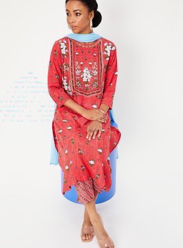 Women Printed Kurta Set with Straight Pants