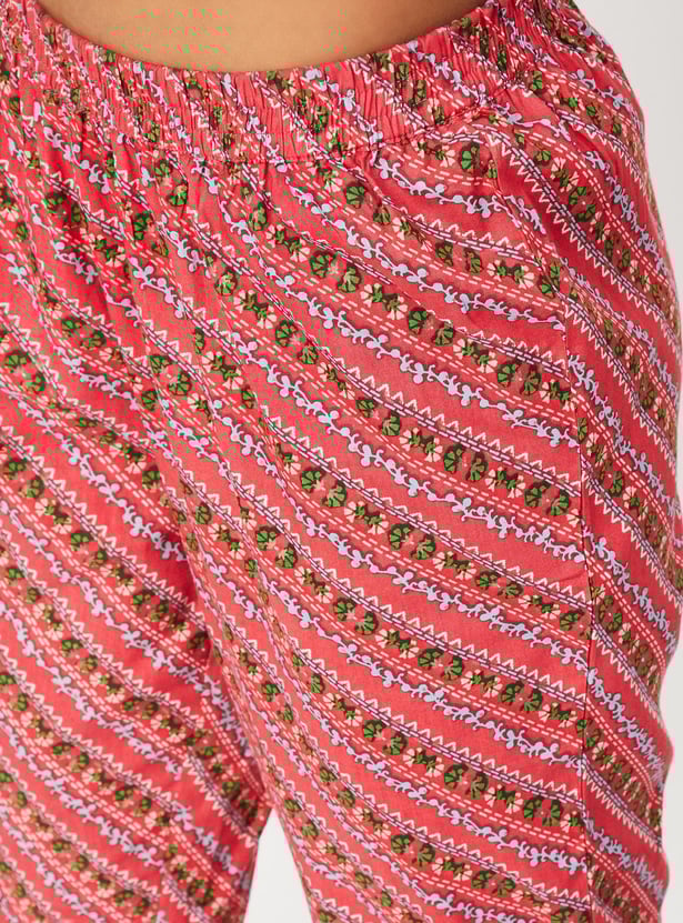 Women Printed Kurta Set with Straight Pants