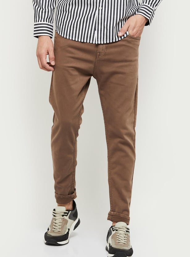 Men Coloured Carrot Fit Jeans