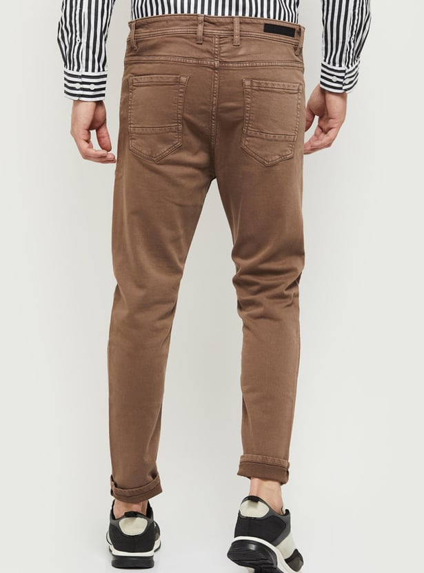 Men Coloured Carrot Fit Jeans
