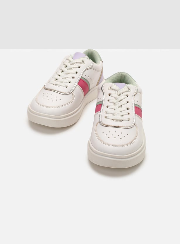 Girls Colourblock Lace-Up Casual Shoes