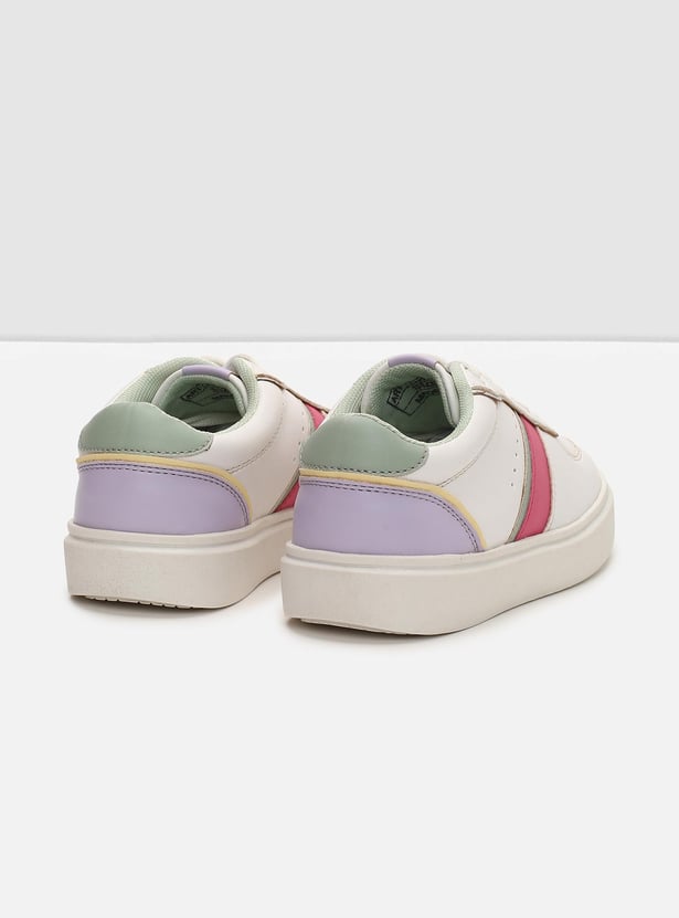 Girls Colourblock Lace-Up Casual Shoes