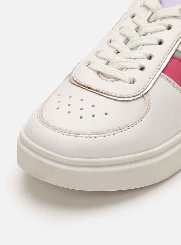 Girls Colourblock Lace-Up Casual Shoes