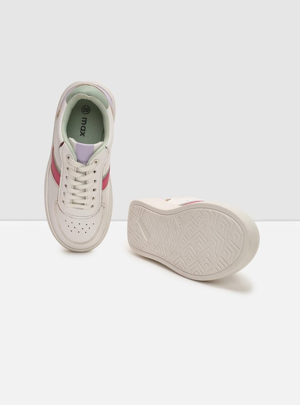 Girls Colourblock Lace-Up Casual Shoes