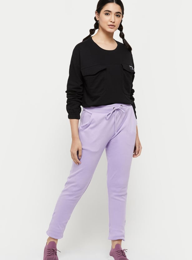 Women Printed Drop Shoulder Sports Sweatshirt 