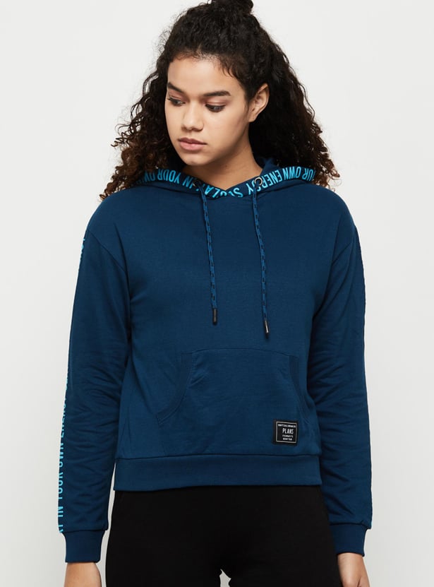 Women Printed Hooded Sweatshirt