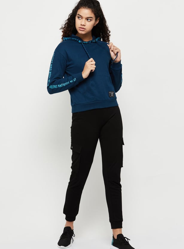 Women Printed Hooded Sweatshirt