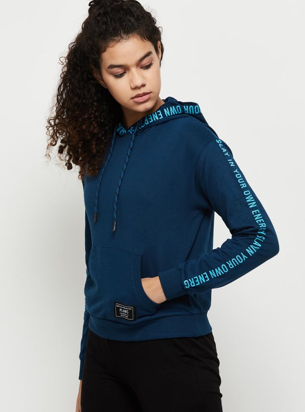 Women Printed Hooded Sweatshirt