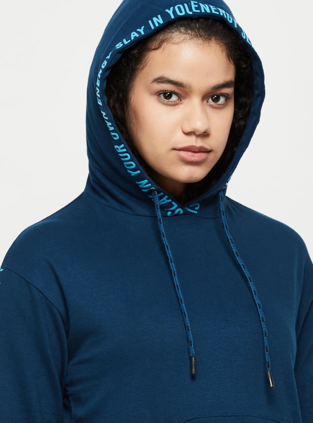 Women Printed Hooded Sweatshirt