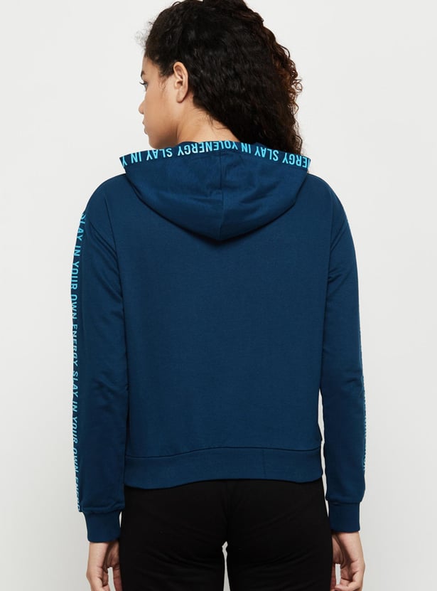 Women Printed Hooded Sweatshirt