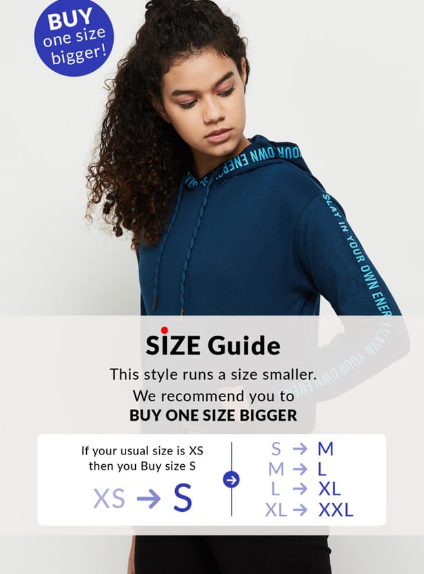 Women Printed Hooded Sweatshirt