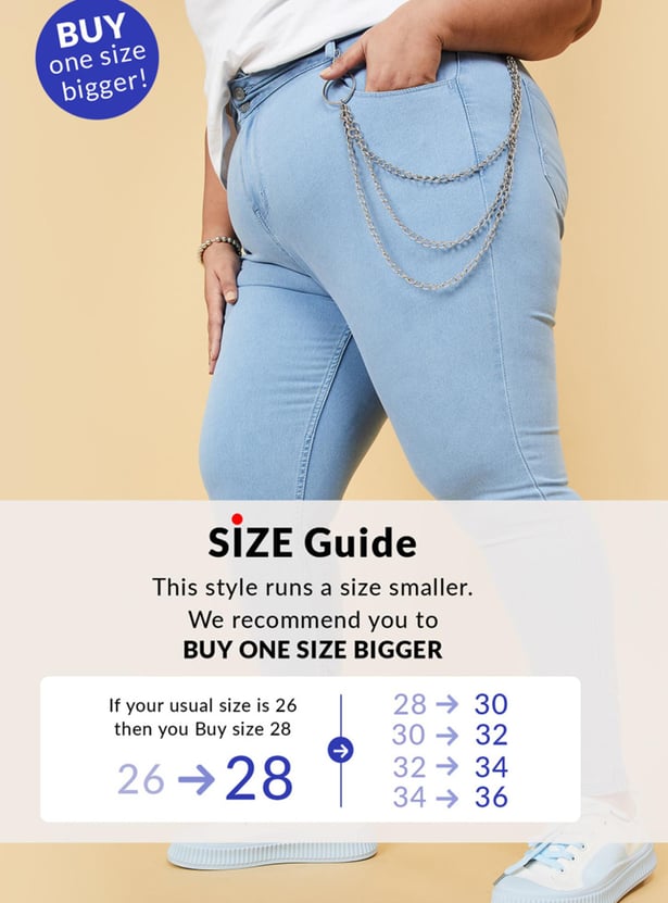 Plus Size Chart Size 28 Jean Buy Women Solid Full-Length Skinny