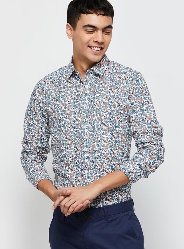 Men Floral Print Full Sleeves Casual Shirt