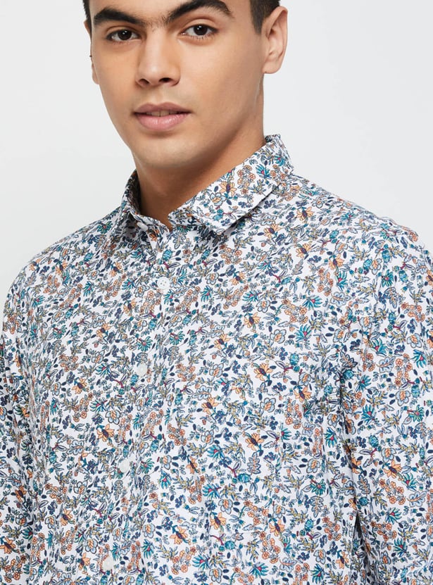 Men Floral Print Full Sleeves Casual Shirt
