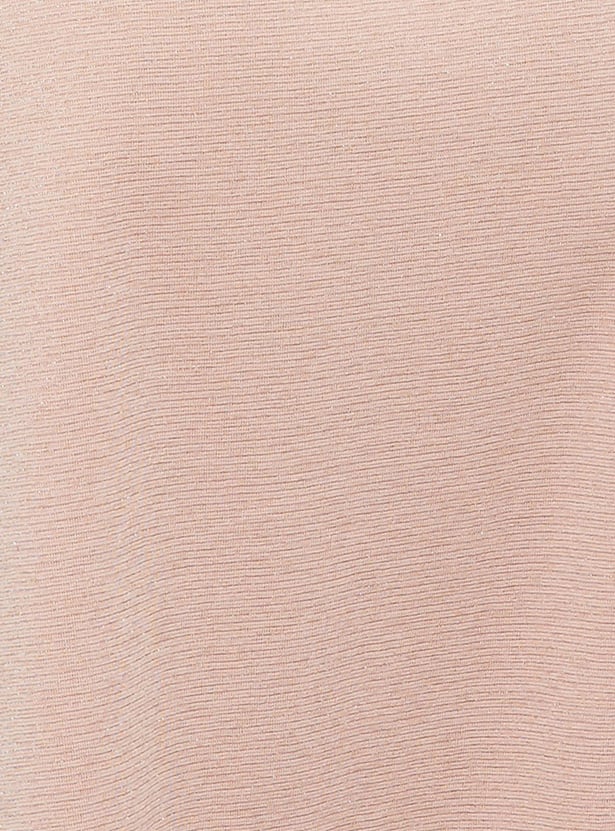 Women Solid Round Neck Sheath Dress