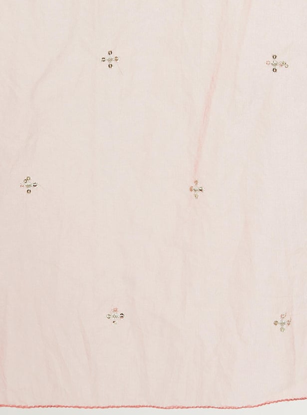 Women Embroidered Scalloped Dupatta