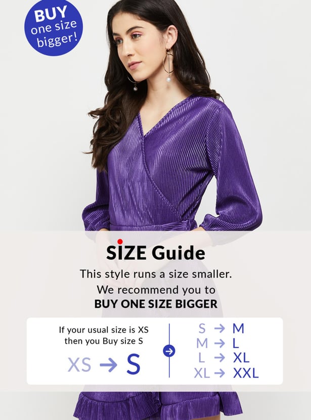 Women Textured Ruffled Hem A-line Dress
