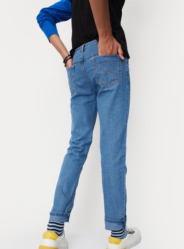 Boys Solid Slim Fit Jeans