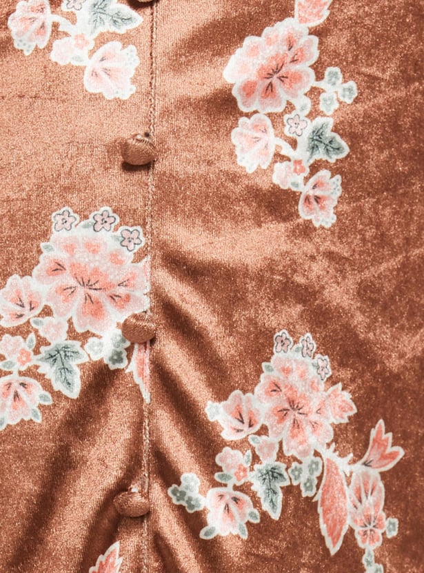 Women Floral Printed Elasticated Midi Skirt