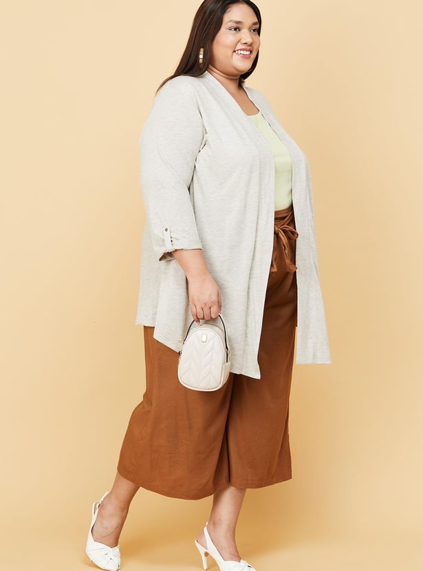 Women Solid Midi Length Shrug