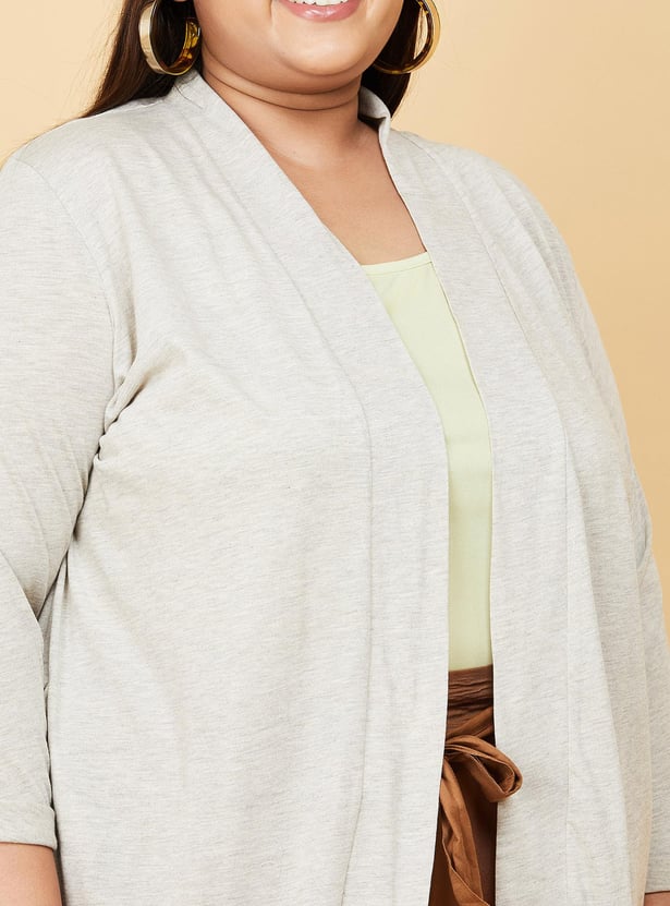 Women Solid Midi Length Shrug