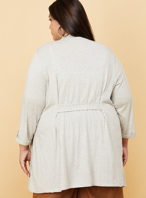 Women Solid Midi Length Shrug