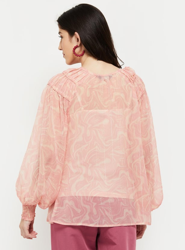 Buy Women Printed Bishop Sleeve Top Online at just Rs. 799.0 ...